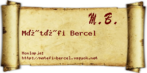 Mátéfi Bercel névjegykártya